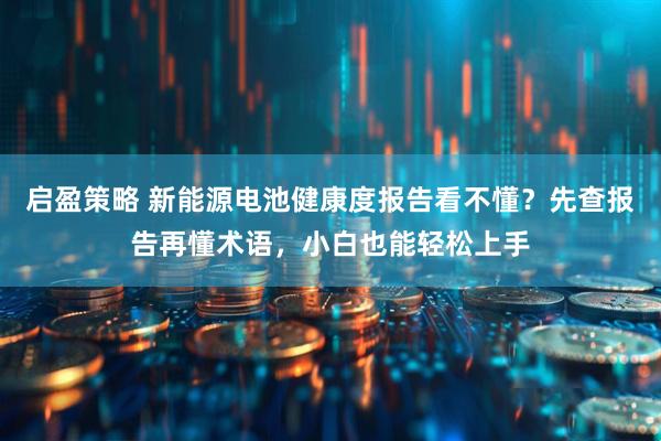 启盈策略 新能源电池健康度报告看不懂？先查报告再懂术语，小白也能轻松上手
