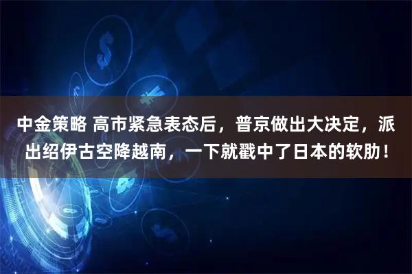 中金策略 高市紧急表态后，普京做出大决定，派出绍伊古空降越南，一下就戳中了日本的软肋！