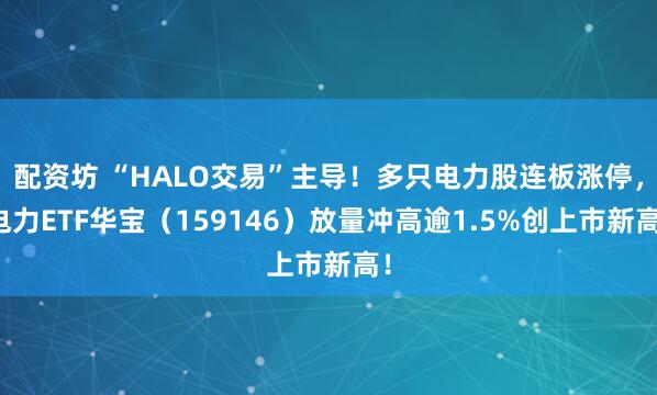 配资坊 “HALO交易”主导！多只电力股连板涨停，电力ETF华宝（159146）放量冲高逾1.5%创上市新高！
